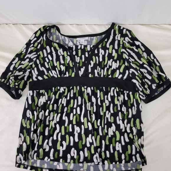 Dressbarn Womens Shirt Size 14 / 16‎ Top Multicolored 1/2 Sleeve V Neck - Picture 3 of 11